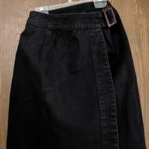 Ruff Hewn Black 100% Cotton Wrap Skirt